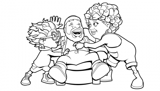 Kolorowanka Staś i fajna babcia