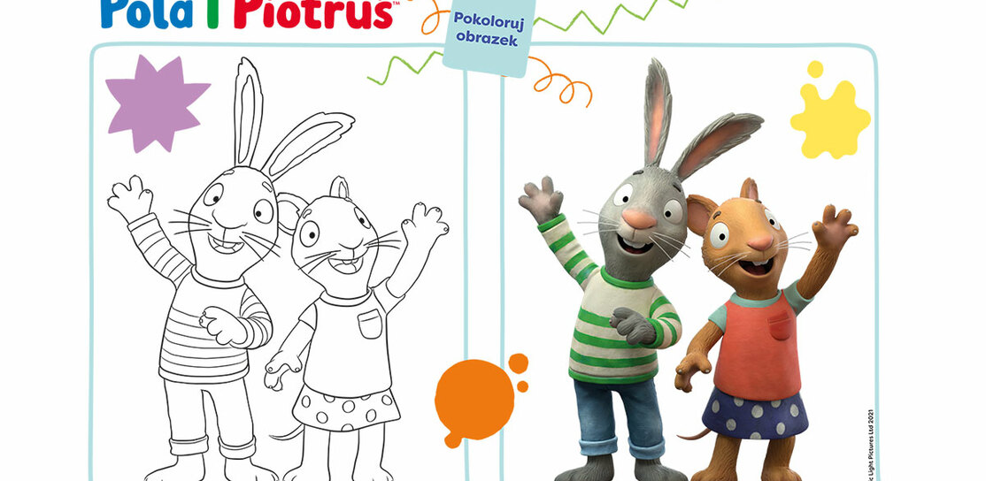 Pola i Piotruś kolorowanka